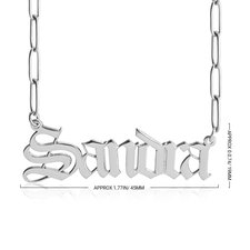 Paperclip Chain Old English Name Necklace - Thumbnail Information