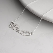 Classic Name Necklace With Heart - Thumbnail Model