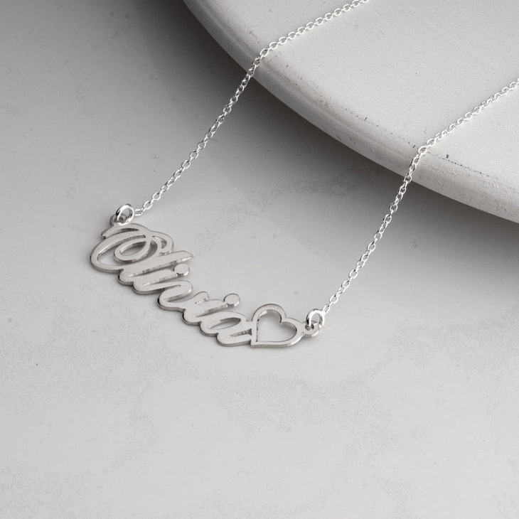 Classic Name Necklace With Heart model