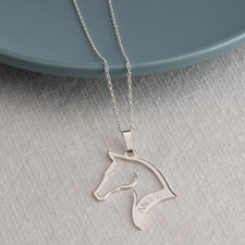 Engraved Horse Name Necklace - Thumbnail Model