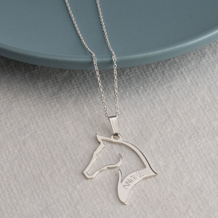 Engraved Horse Name Necklace model
