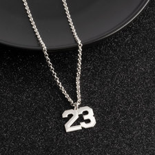 Men's Number Necklace - Thumbnail Model