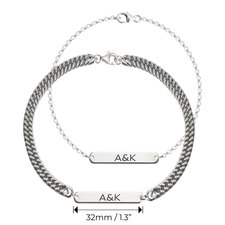 His And Hers Initial Bracelet Set - Thumbnail Information