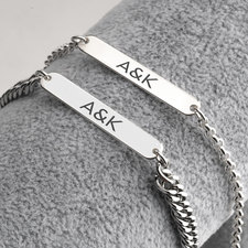 His And Hers Initial Bracelet Set - Thumbnail Model
