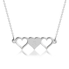 Initial Hearts Friendship Necklace Set - Thumbnail 3