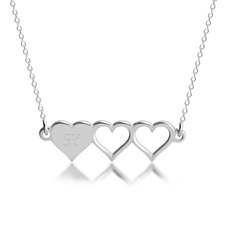 Initial Hearts Friendship Necklace Set - Thumbnail 4