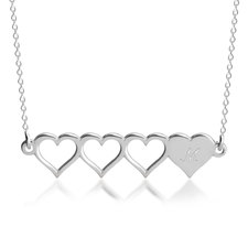 Initial Hearts Friendship Necklace Set - Thumbnail 5