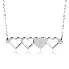 Initial Hearts Friendship Necklace Set - Thumbnail 6