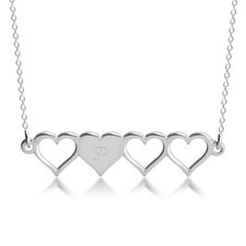 Initial Hearts Friendship Necklace Set - Thumbnail 7