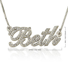 Cubic Zirconia Name Necklace - Thumbnail Information
