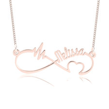 Personalized Infinity Heartbeat Necklace 