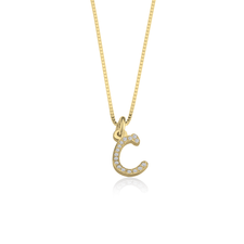 Cubic Zirconia Initial Necklace - Thumbnail 2