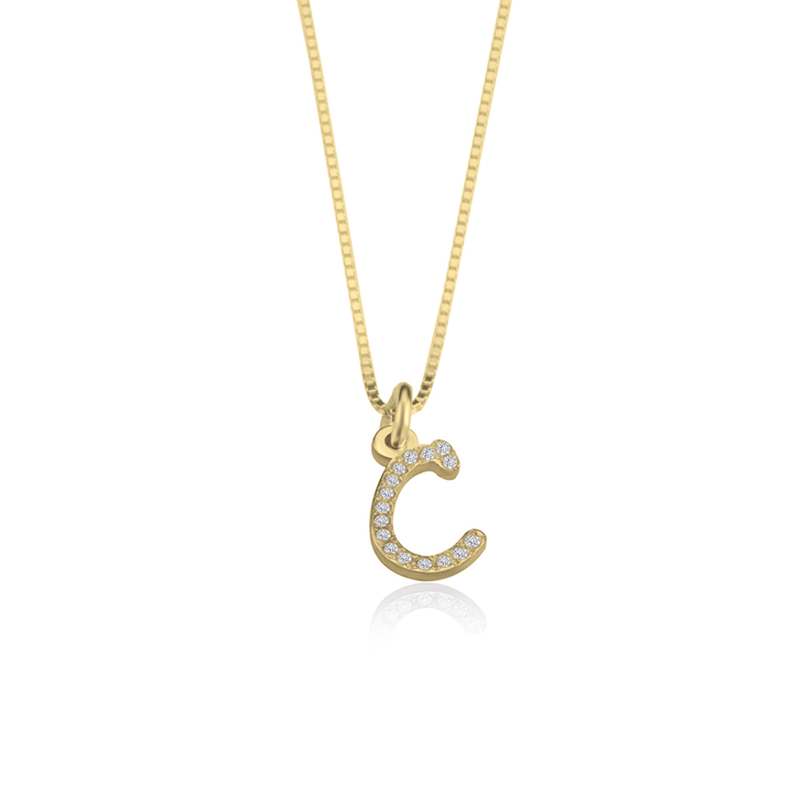 Cubic Zirconia Initial Necklace - Picture 2