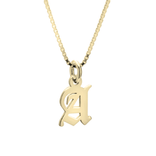Gothic Initial Necklace - Thumbnail 2