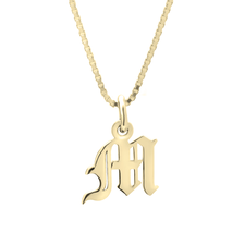 Gothic Initial Necklace - Thumbnail 3