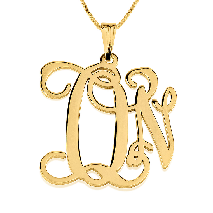 Two Letter Monogram Necklace - Picture 2