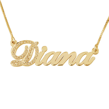 Cubic Zirconia initial Name Necklace