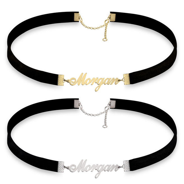 Split Choker with Name Necklace