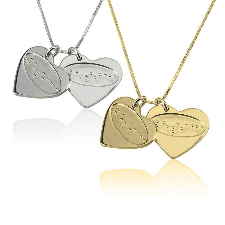 I Love You in Braille Heart Necklace