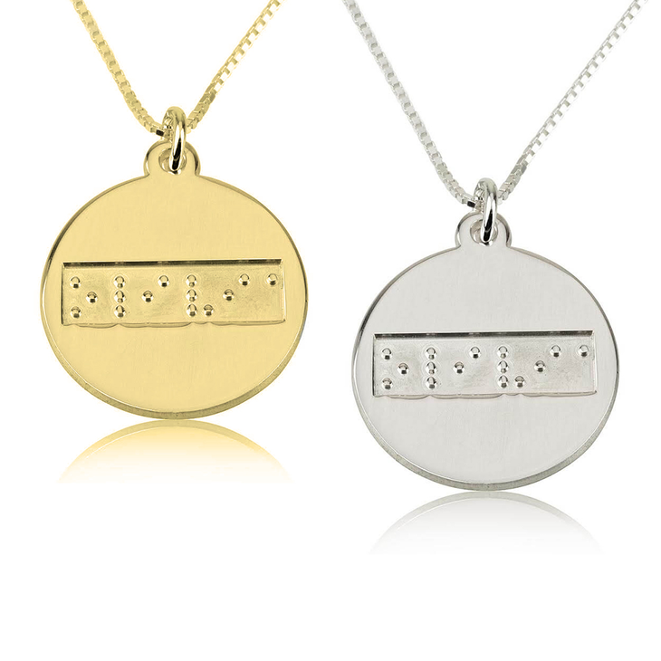 Braille Disc Necklace