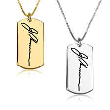 Dog Tag Handwriting Necklace