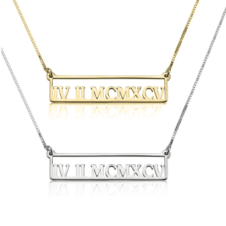 Personalized Roman Numeral Necklace