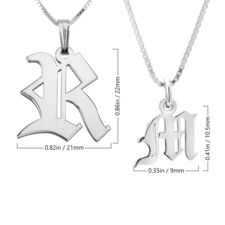 Gothic Initial Necklace - Thumbnail Information