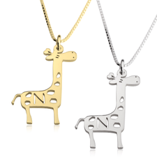 Giraffe Initial Necklace
