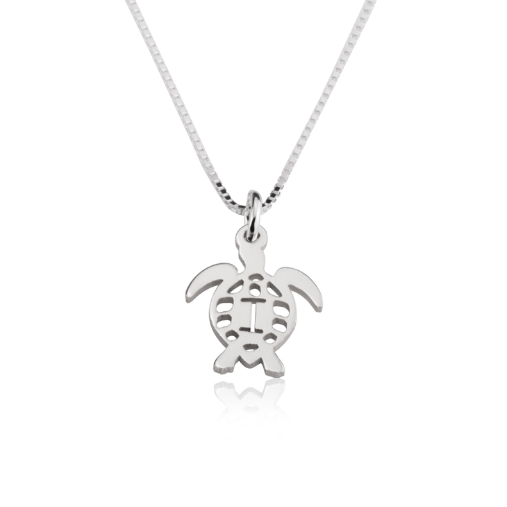 Turtle Initial Necklace