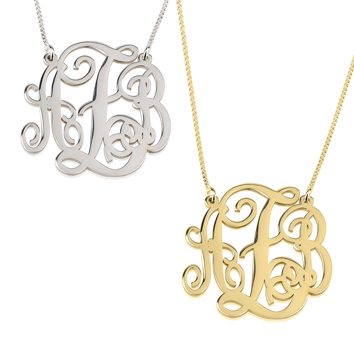 Split Chain Monogram Necklace