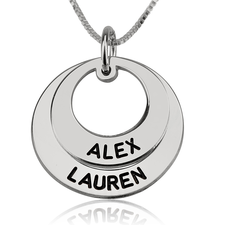 Engraved Mothers Circle Necklace With Multiple Names - Thumbnail 2