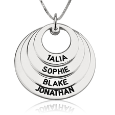 Engraved Mothers Circle Necklace With Multiple Names - Thumbnail 3