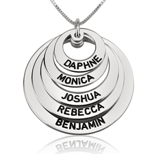 Engraved Mothers Circle Necklace With Multiple Names - Thumbnail 4