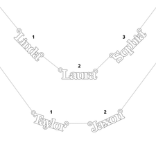 Multiple Name Necklace with Two or Three Names - Thumbnail Information