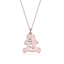 Teddy Bear Initial Necklace